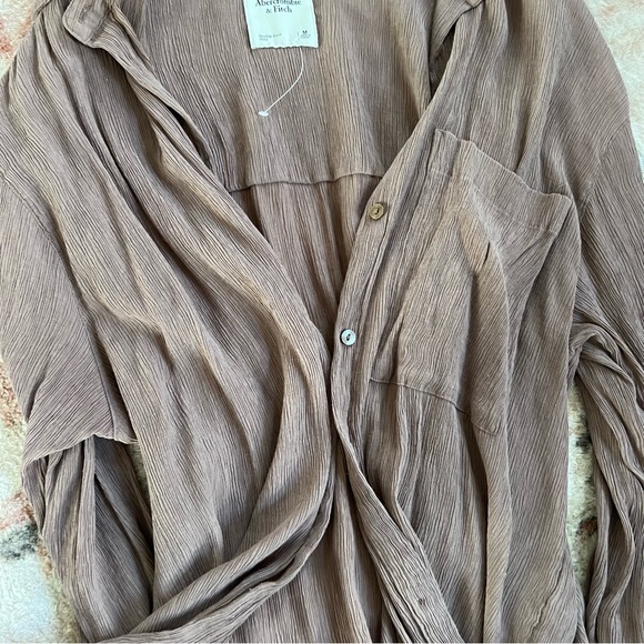 Abercrombie Oversized Crinkle Textured Shirt - Picture 4 of 5